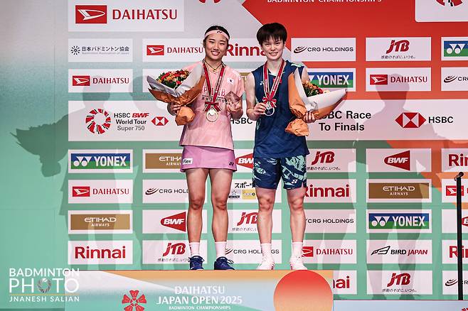 일본오픈에서 랭킹 2위 왕즈이를 가볍게 제압하고 시즌 6승에 성공한 안세영(대한배드민턴협회 제공)