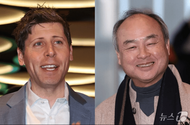 샘 얄트먼 오픈AI CEO(사진 왼쪽)와 손정의 소프트뱅크 회장. (사진=뉴스1)