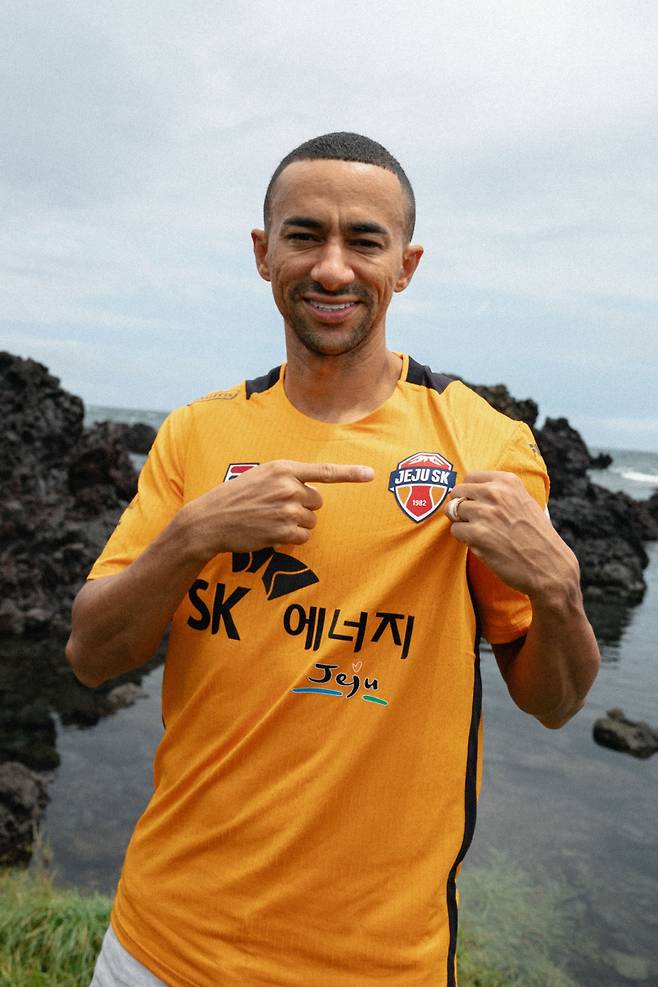 22일 제주에 합류한 공격수 티아고. 사진=제주
