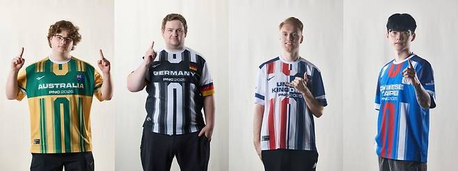 PNC 2019부터 개근 중인 4인방. 왼쪽부터 루크 뉴이(호주, 팀 리퀴드), 크리스티안 블랑크(독일, 어센드), 알렉산더 존 구지(영국, 페이즈 클랜), 장밍신(대만, 새비지 멘 e스포츠). 크래프톤 제공