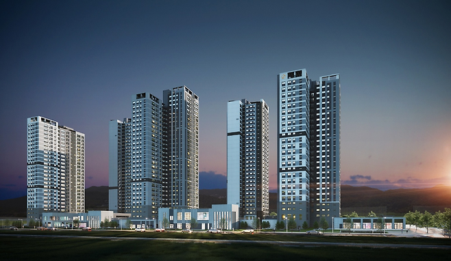 대우건설이 경기도 남양주시 진전읍 왕숙 택지개발지구에 공급하는 ‘왕숙 푸르지오 더 퍼스트’ 투시도 [제공=포애드원]