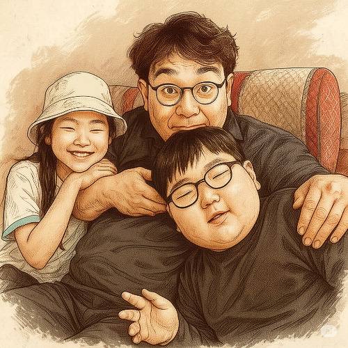 이상원 씨 가족의 추억을 AI로 변환한 그림.