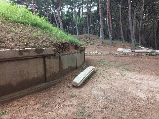 경북 경주 신라 진덕여왕릉 피해 상황. 국가유산청