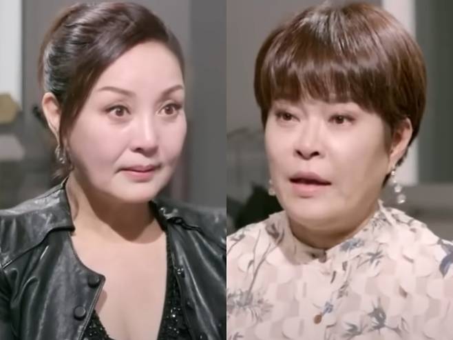 배우 홍진희와 코미디언 조혜련. 채널A&nbsp;‘아이콘택트’ 방송화면 캡처.