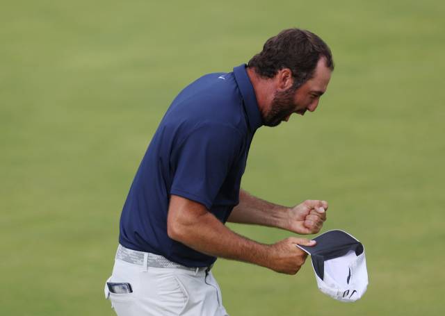 디오픈 우승 후 포효하고 있는 셰플러. 사진 제공=로이터연합뉴스