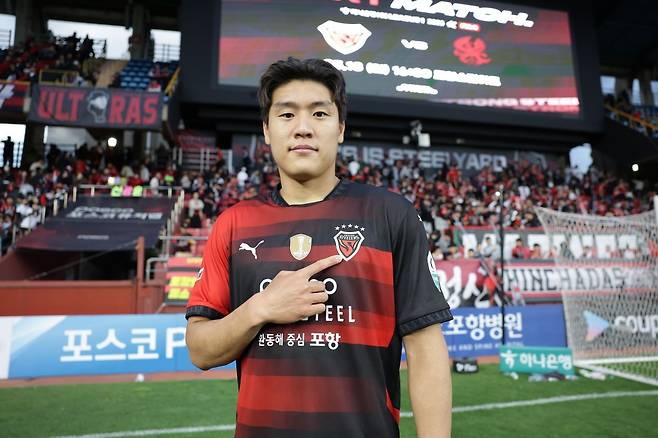 포항 이호재는 올 시즌 꾸준한 득점능력을 유지하며 팀의 주포로 활약하고 있다. E-1 챔피언십 대표팀 명단에도 이름을 올리며 2026북중미월드컵 출전까지 노리겠다는 각오다. 사진제공｜한국프로축구연맹