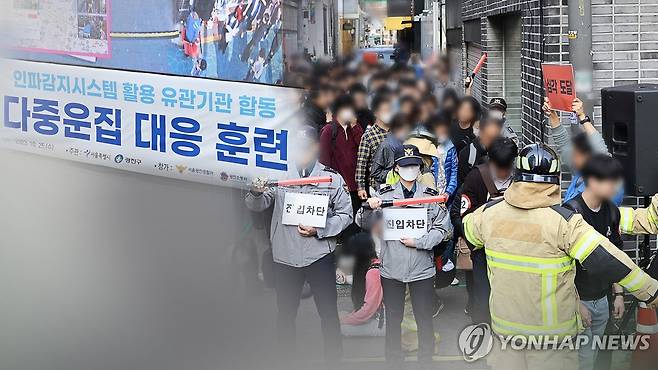 몰리는 순간 흩어지게…인파감지 시스템으로 대응한다 (CG) [연합뉴스TV 제공. 기사와 직접적 관련 없음]