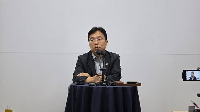 강주엽 청장이 기자 간담회를 갖고 있는 모습. 사진=이희택 기자.