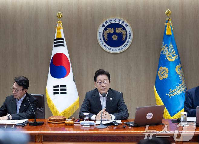 이재명 대통령이 22일 서울 용산 대통령실 청사에서 열린 국무회의에서 발언하고 있다. (대통령실 제공. 재판매 및 DB 금지) 2025.7.22/뉴스1 ⓒ News1 허경 기자