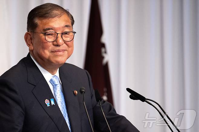 21일 이시바 시게루 일본 총리가 참의원 선거에서 패배한 직후 자민당 본부에서 기자회견을 하고 있다. 2025.07.21 ⓒ 로이터=뉴스1 ⓒ News1 김지완 기자