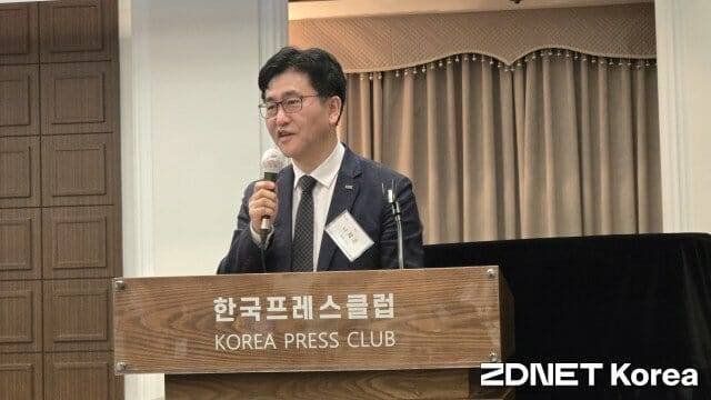 나재훈 한국정보시스템감사통제협회장이 재선임 소감을 말하고 있다.