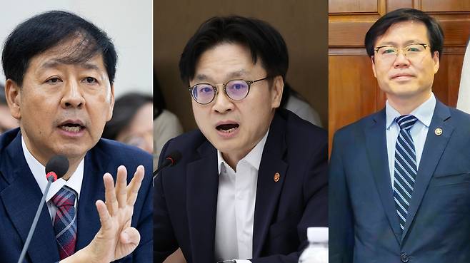 왼쪽부터 구윤철 부총리겸 기획재정부 장관, 김정관 산업통상자원부 장관, 여한구 산업부 통상교섭본부장 /뉴스1