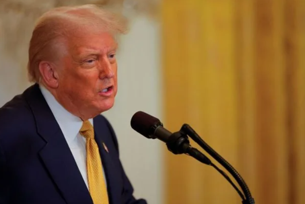 22일(현지시간) 도널드 트럼프 미국 대통령이 워싱턴DC 백악관에서 연설하고 있다. ⓒ로이터/뉴시스