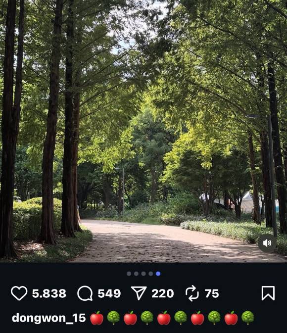 가수 정동원이 조용한 여름 오후 감성을 담은 근황 사진으로 팬들에게 인사를 건넸다.사진은 해당 게시물. [사진=정동원 인스타그램]