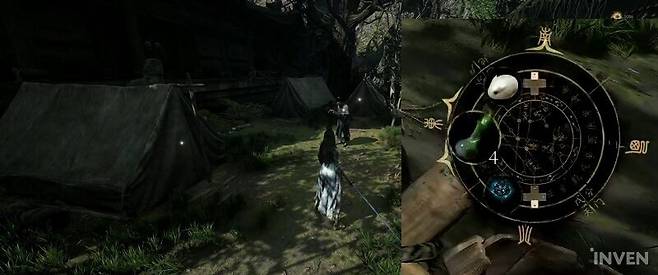 ▲ NPC 근처에 가면 우측 하단에 위치한 나침반이 해당 방향을 가리키는 걸 볼 수 있다