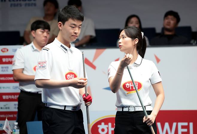 신생팀 하림 드래곤즈 김영원(왼쪽)과 박정현. PBA 제공