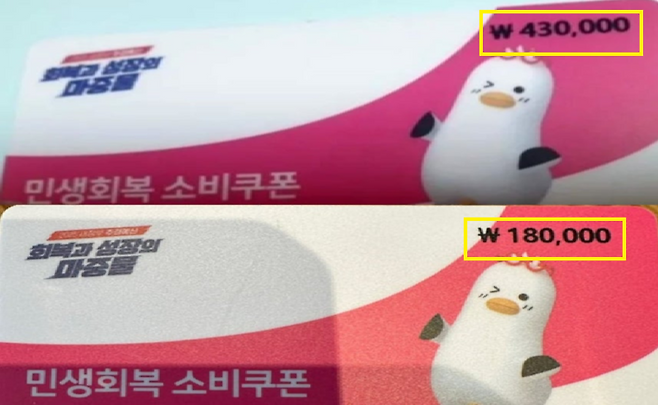 부산시에서 지급된 민생회복 소비쿠폰 선불카드. / 사진=온라인 커뮤니티 캡처