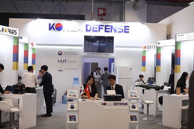 튀르키예 이스탄불에서 현지기준 22일부터 27일까지 열리는 IDEF 2025의 ‘통합한국관’ 모습. [방사청 제공]