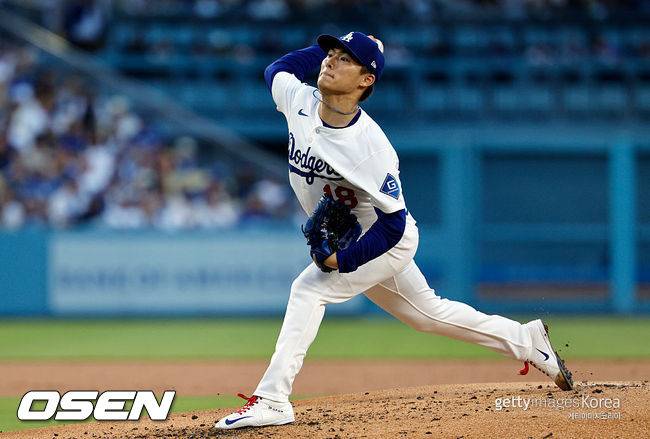 [사진] LA 다저스 야마모토 요시노부. ⓒGettyimages(무단전재 및 재배포 금지)