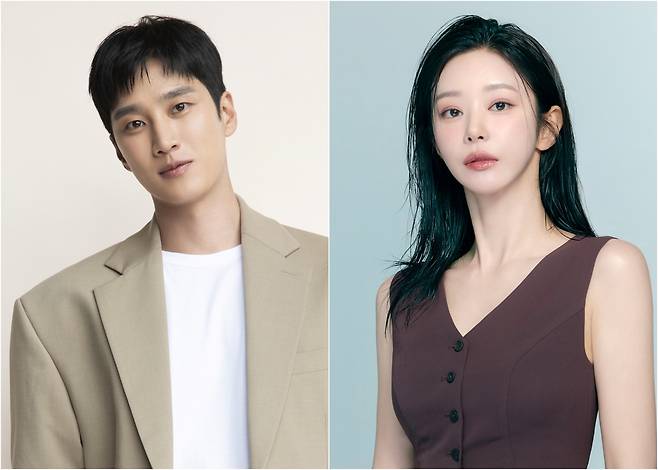 tvN 드라마 ‘스프링 피버’에 출연하는 배우 안보현(왼쪽)과 이주빈. 사진 에이엠엔터테인먼트, 키이스트