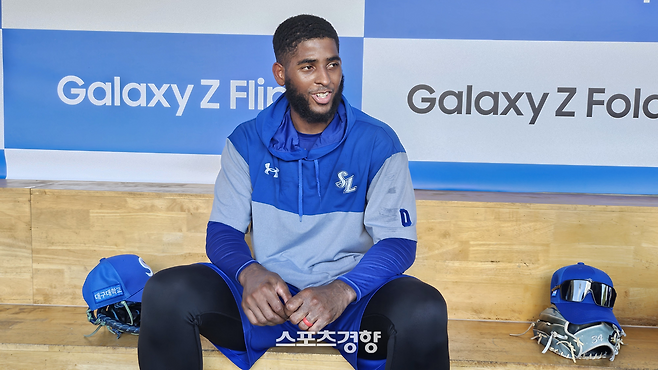 삼성 르윈 디아즈가 22일 대구 SSG전을 앞두고 남은 시즌 포부를 밝히고 있다.