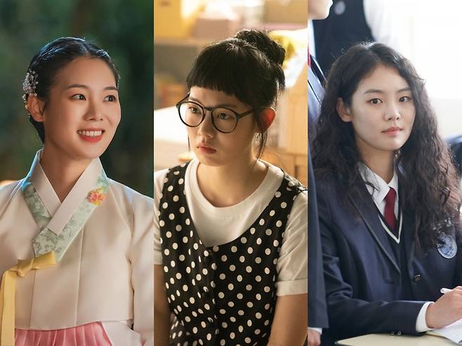 KBS2 드라마 ‘남주의 첫날밤을 가져버렸다’의 조은애, 영화 ‘태양의 노래’의 옥경, 티빙 드라마 ‘러닝메이트’조한별을 연기한 배우 권한솔의 연기장면. 사진 KBS, 바이포엠스튜디오, 티빙