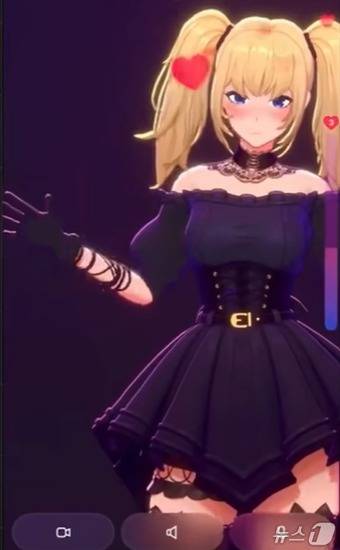 일론 머스크의 AI 챗봇 그록 컴패니언 캐릭터 애니(영상 갈무리)