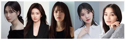 주연 여자 배우상 후보. (왼쪽부터) 박은빈, 백록, 박보영, 아이유, 히로세 스즈.