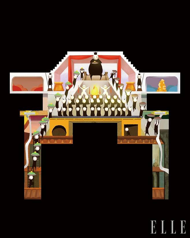 끊임없이 순환하는 삶과 죽음을 비롯해 계급과 인종, 테러 등에 대한 철학적 사유를 다룬 ‘Opera’.