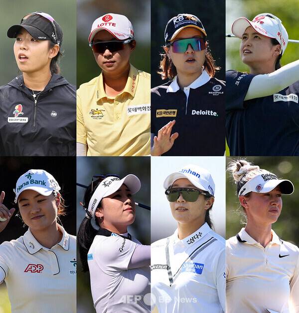 2025년 미국여자프로골프(LPGA) 투어 ISPS한다 스코틀랜드 여자오픈에 출전하는 이미향, 김효주, 전인지, 최혜진, 이민지, 윤이나, 임진희 프로, 넬리 코다. 사진제공=ⓒAFPBBNews = News1 (사진을 무단으로 사용하지 마십시오)