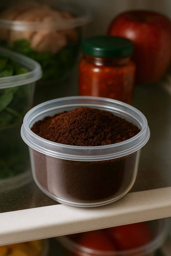 냉장고 탈취를 위해선 커피 찌꺼기보다 숯, 굵은 소금 등을 넣어두는 게 더 안전하다./이미지=챗GPT 생성