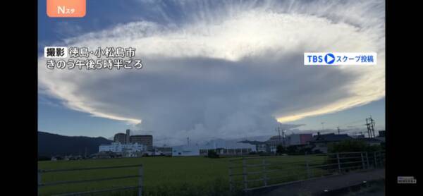 일본 일부지역에서 목격된 '모루구름'. 일본 TBS NEWS 유튜브 채널 갈무리