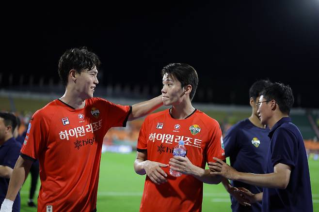 Gangneung High1 Arena/ K League 1/ Gangwon FC VS Daejeon Hana Citizen/ Gangwon Kim Kun -hee, Mo Jae -hyun/ Photo