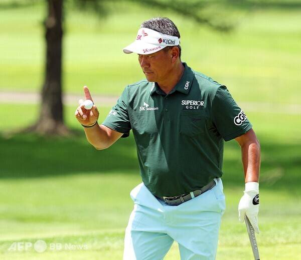 미국프로골프(PGA) 챔피언스투어 '시니어 브리티시 오픈'으로 불리는 2025년 ISPS 한다 시니어 오픈 챔피언십에 디펜딩 챔피언으로 출전한 최경주 프로. 사진제공=ⓒAFPBBNews = News1