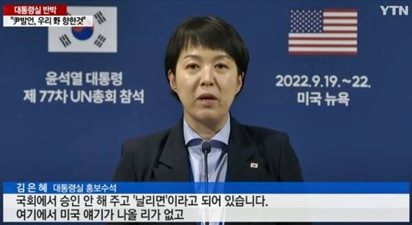 ▲김은혜 당시 대통령실 홍보수석. 사진=YTN 보도 갈무리