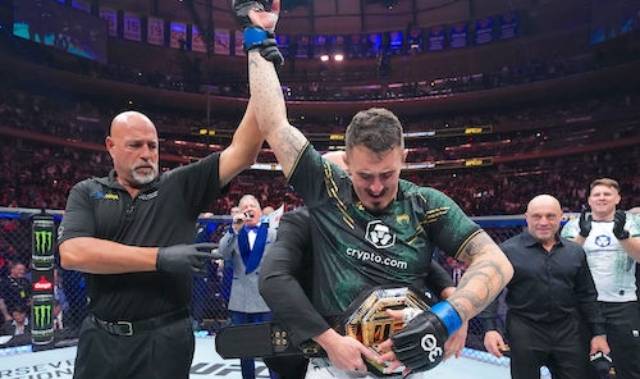 톰 아스피날은 존 존스의 이탈로 헤비급 챔피언이 됐다. 사진=UFC 제공