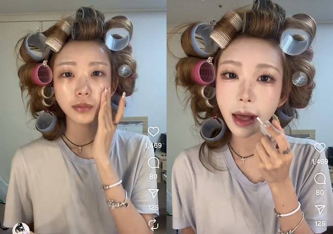 [서울=뉴시스] 최준희가 메이크업 전후 모습을 공개했다. (사진=최준희 인스타그램 캡처) 2025.07.25. photo@newsis.com *재판매 및 DB 금지