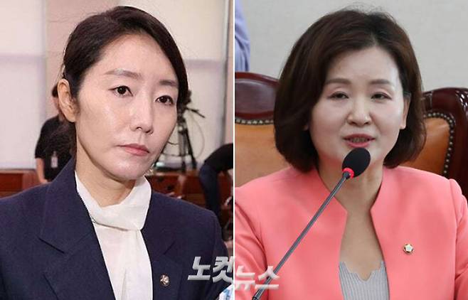 강선우(왼쪽)·이수진 의원. 윤창원 기자