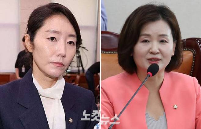 강선우(왼쪽)·이수진 의원. 윤창원 기자