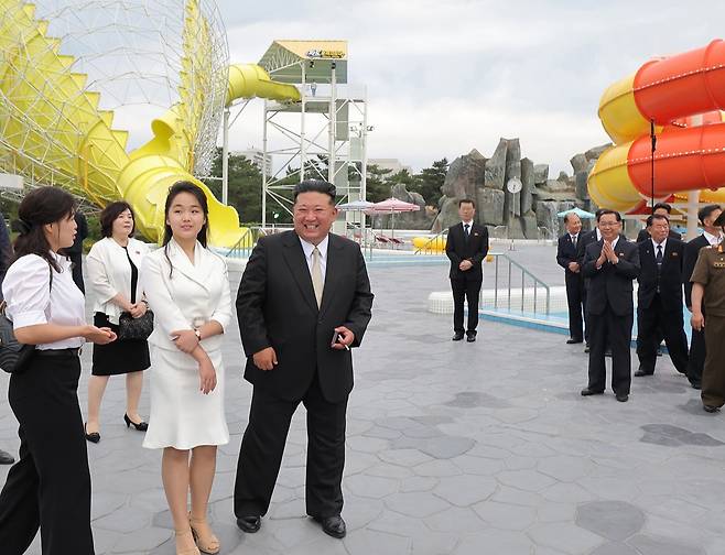 6월24일 김정은 위원장이 원산갈마해안관광지구 준공식에 참석했다. ⓒ평양 조선중앙통신