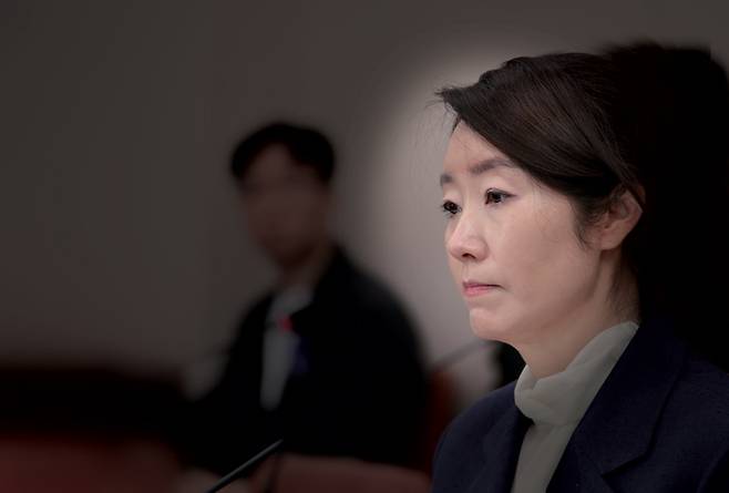 7월14일 국회 여성가족위원회에서 열린 강선우 전 여성가족부 장관 후보자에 대한 인사청문회에서 강 후보자가 의원들의 질문에 답하고 있다. ⓒ시사저널 이종현