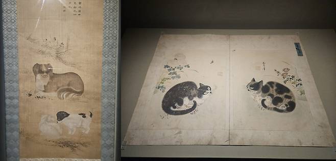 왼쪽부터 김홍도의 '모구양자'와 변상백의 '국정추묘'. 서민지기자 mjs858@yeongnam.com
