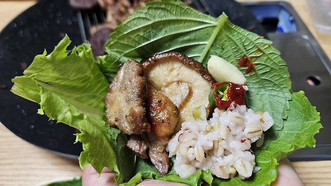 20250725_221532.jpg 저녁 돼지목살 구워 한잔