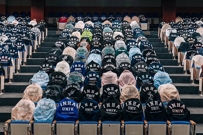 Inha University's gwajam are placed on chairs [INHA UNIVERSITY]
