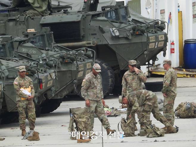 훈련을 위해 대기중인 주한미군 . [매경DB]