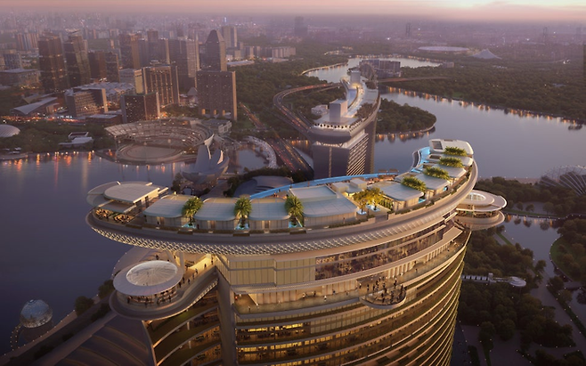 스카이루프(Skyloop)를 항공 시점에서 담은 조감도/사진=사프디 아키텍츠(Safdie Architects)