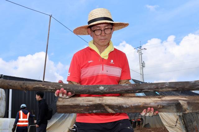 ▲국민의힘 당대표 출마를 선언한 김문수 전 고용노동부 장관이 22일 오전 충남 예산군 삽교읍 수해 현장을 찾아 복구 작업을 하고 있다. ⓒ연합뉴스