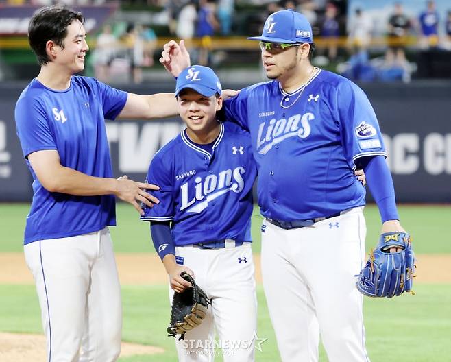 [포토]삼성 완봉승, 결승타 두 주인공