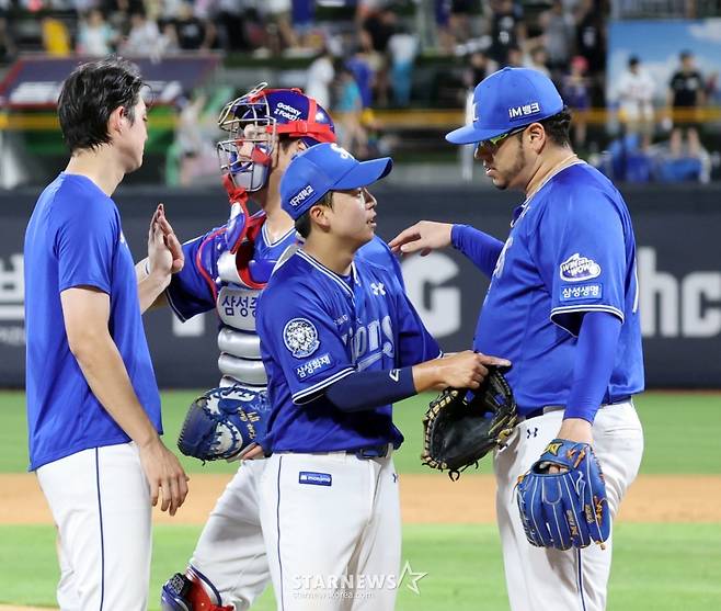 [포토]삼성 완봉승, 결승타 두 주인공