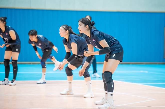 훈련하는 한국도로공사 선수들 [한국도로공사 배구단 제공. 재판매 및 DB 금지]